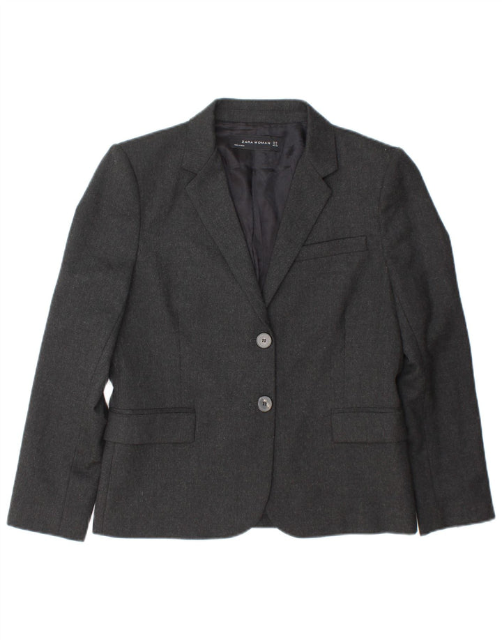 Zara Mujer Chaqueta Blazer De 2 Botones UK 10 Small Gris