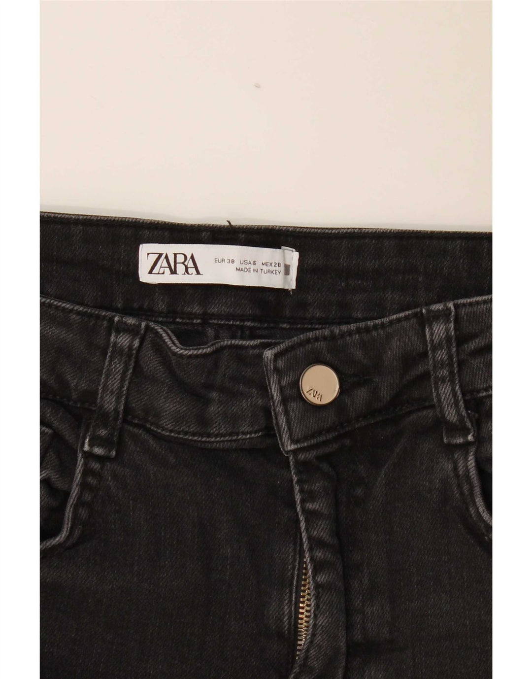 Zara Vaqueros Rectos Mujer EU 38 Small W28 L26 Negro