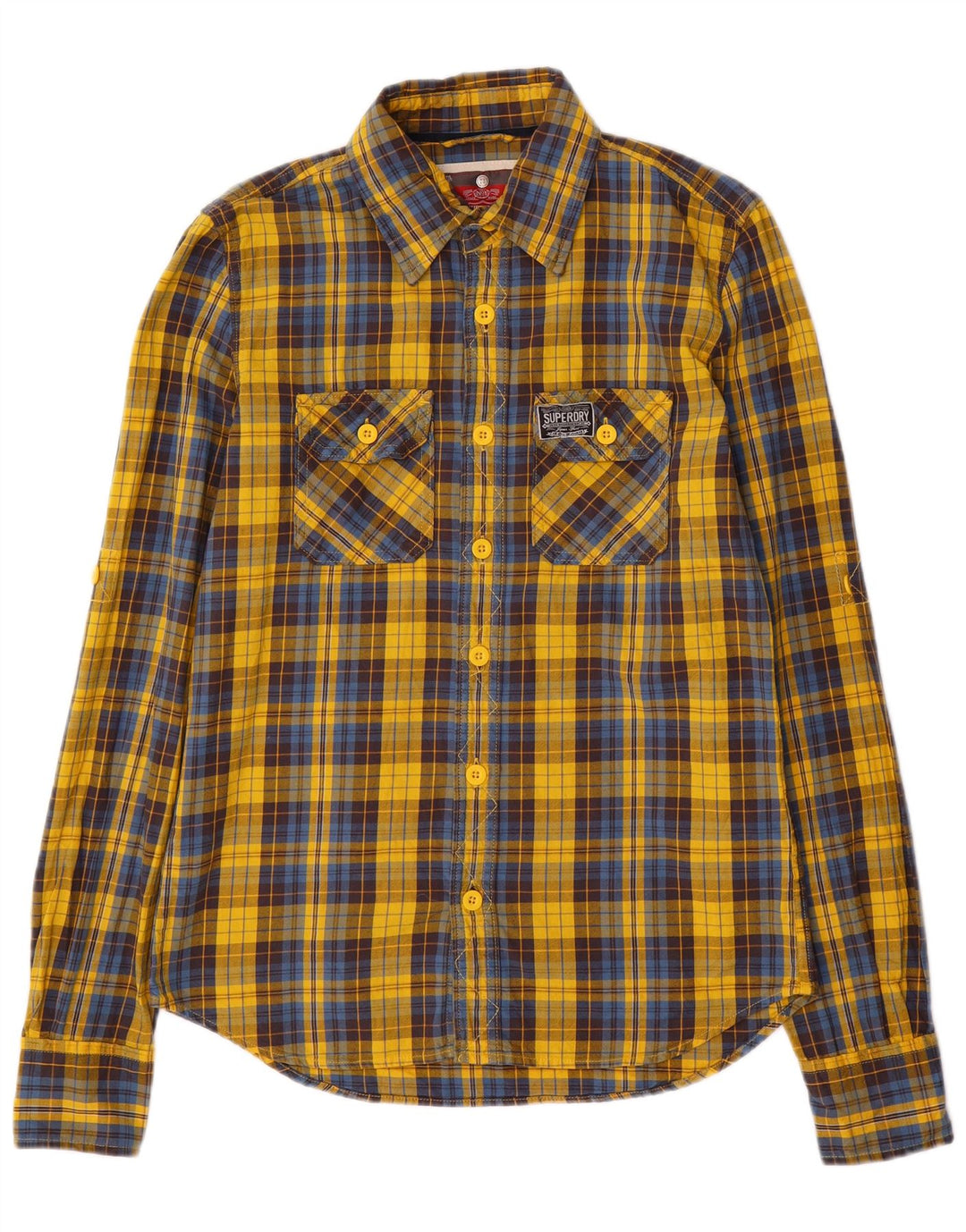 Superdry Camisa De Franela De Algodón A Cuadros Amarillo Medio