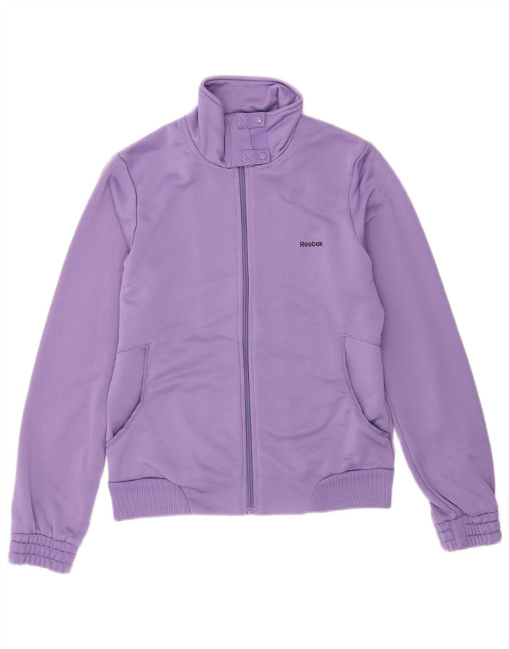 Reebok Chaqueta de Chándal para Mujer UK 14 Mediano Púrpura Poliéster