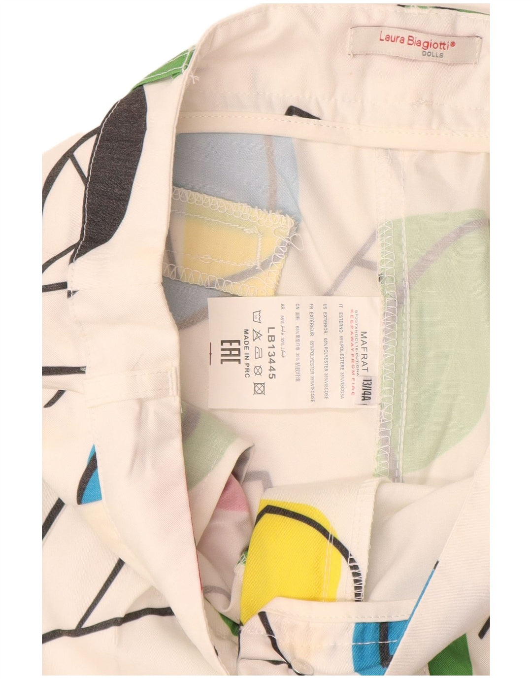 LAURA BIAGIOTTI Shorts informales para niña 13-14 años W25 Blanco Floral