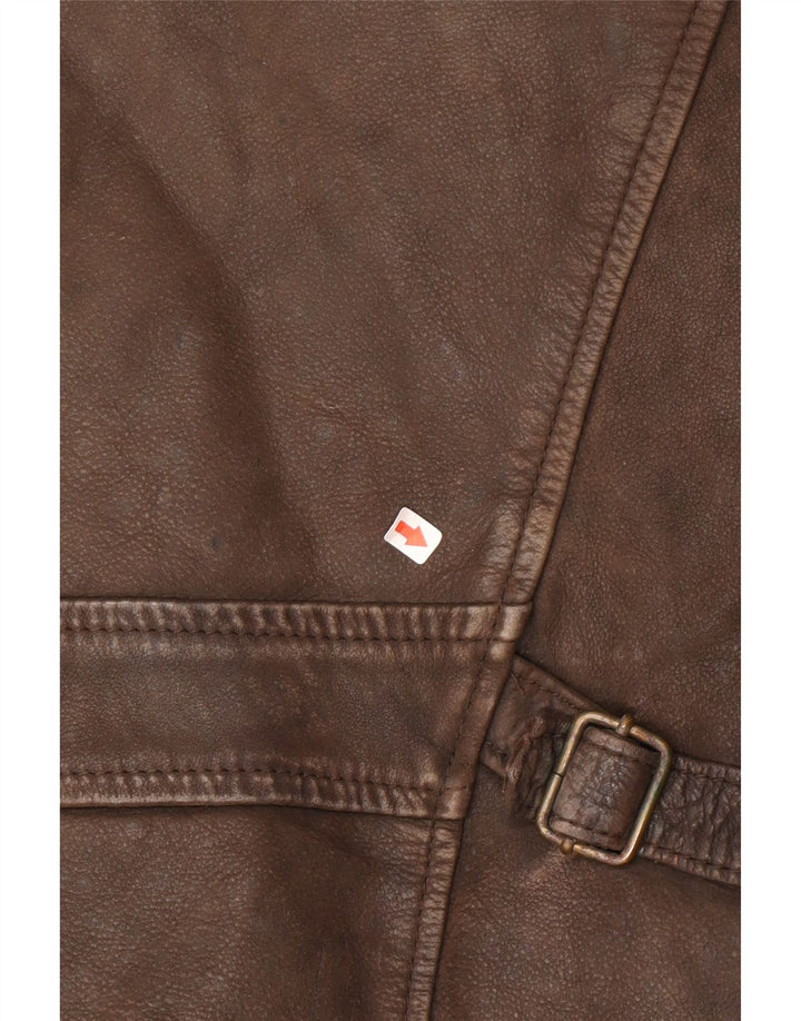 Vintage chaqueta de cuero para hombre Reino Unido 38 cuero marrón medio