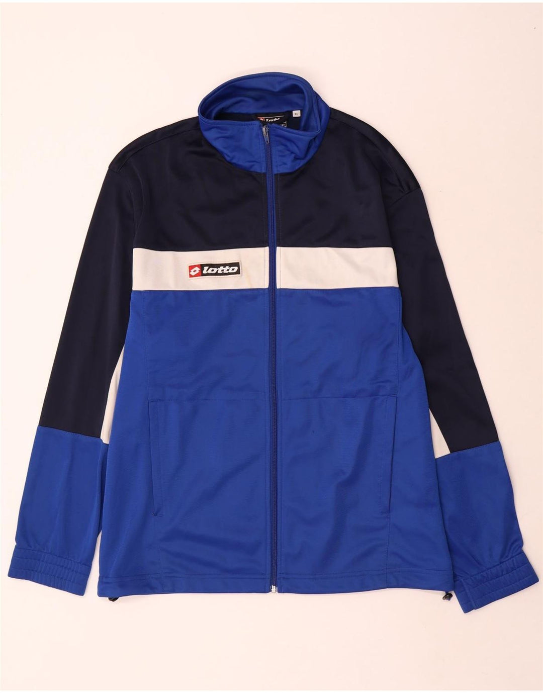 Lotto Hombre Chándal Top Chaqueta XL Azul Colorblock Poliéster