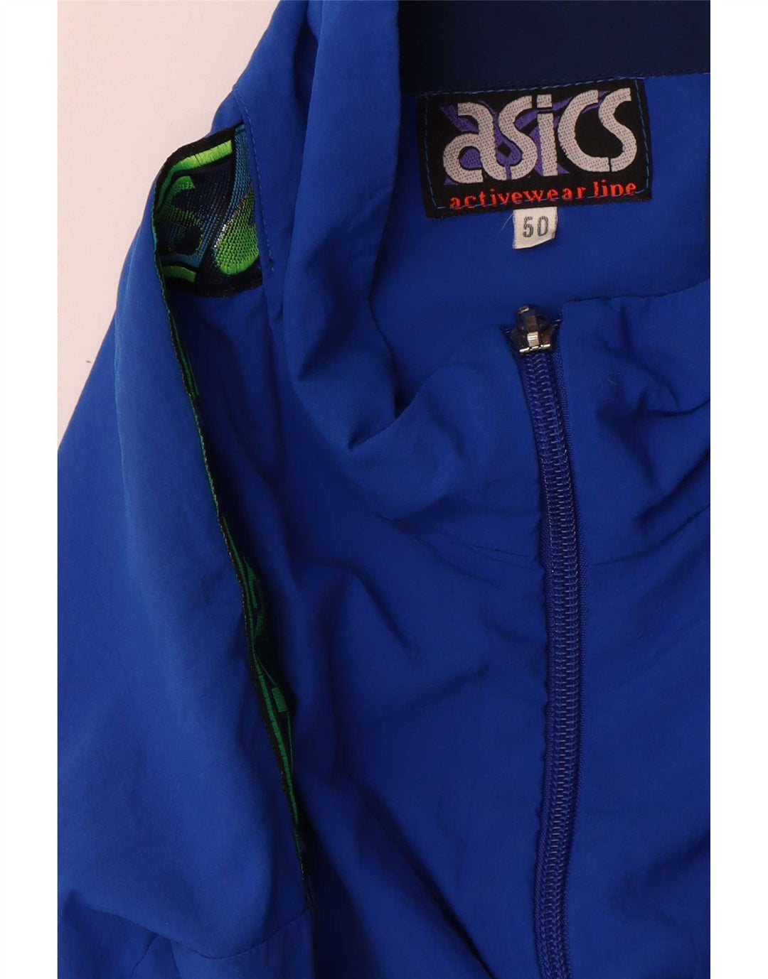 Asics Hombre Graphic Chándal Top Chaqueta IT 50 Medium Azul Colorblock