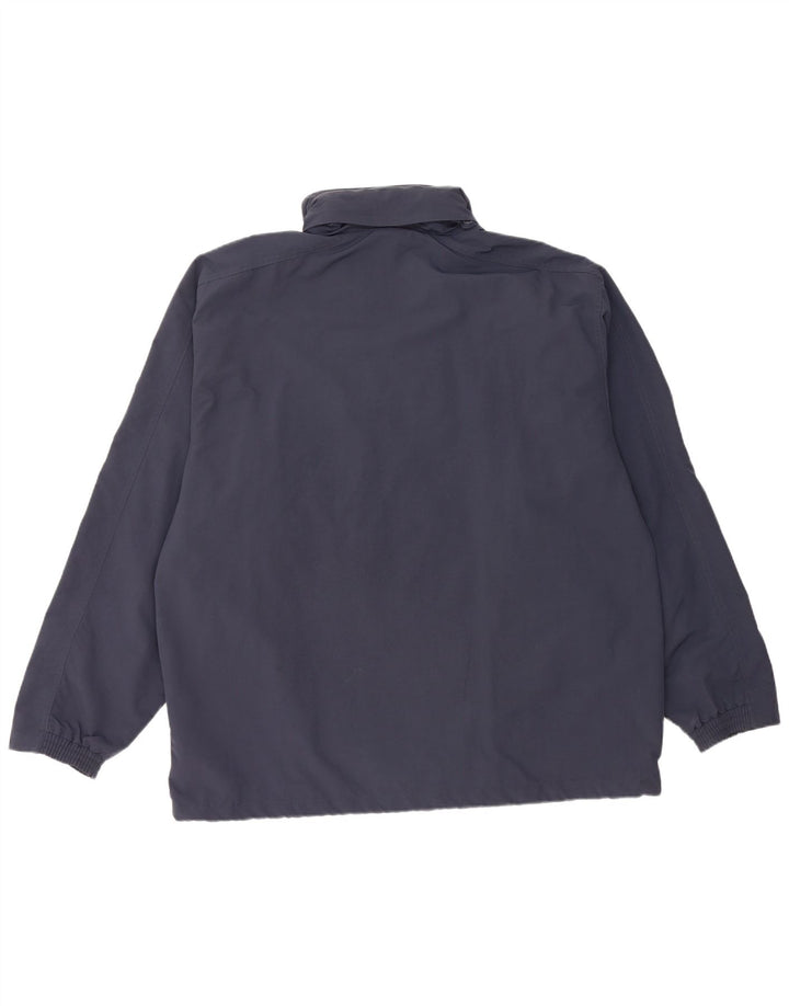 KAPPA Chaqueta impermeable con capucha para hombre UK 42 XL Azul marino Poliamida
