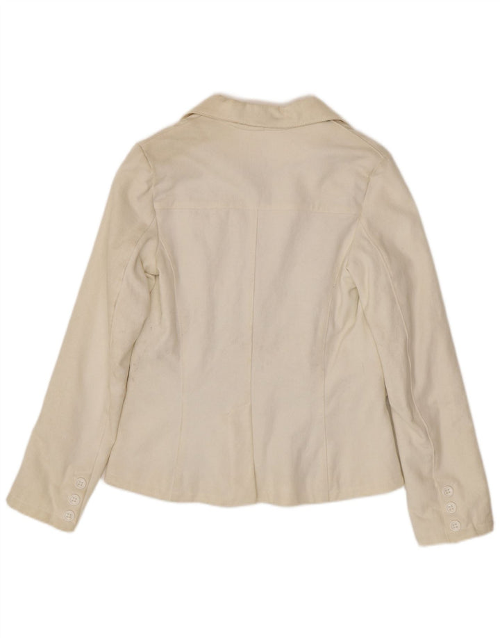 Yes London Chaqueta tipo blazer de 2 botones para mujer IT 44 Algodón blanco mediano