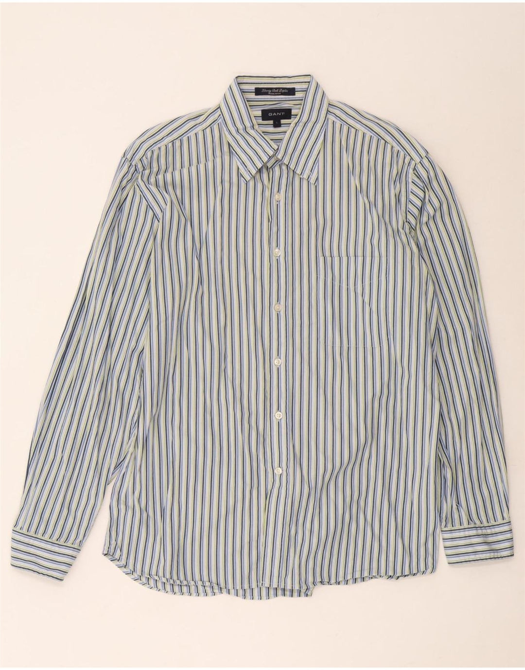 Camisa Gant Regular Fit De Algodón A Rayas Azul Grande |