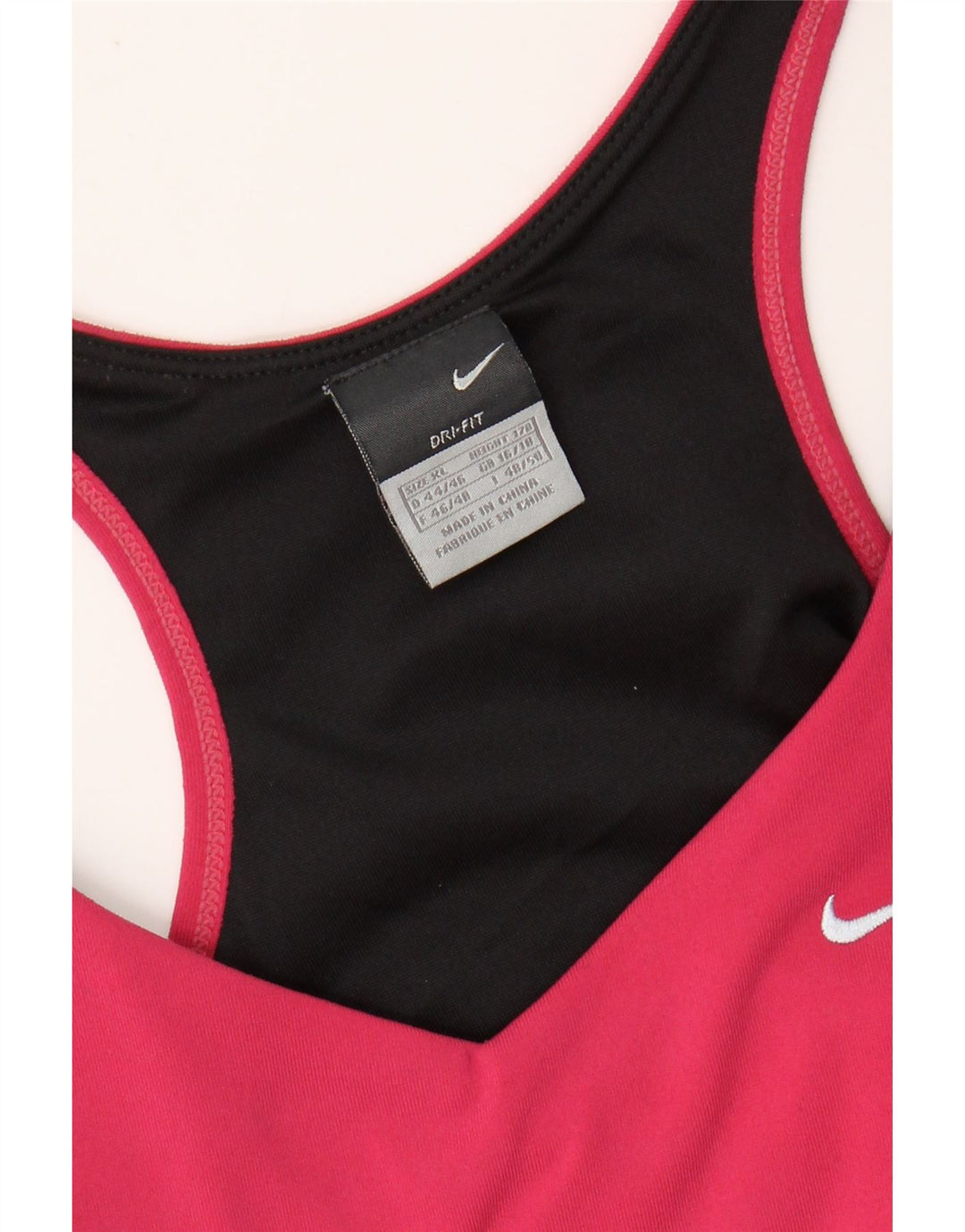 NIKE Mujer Dri Fit Crop Vest Top UK 40/40 XL Rosa Colorblock