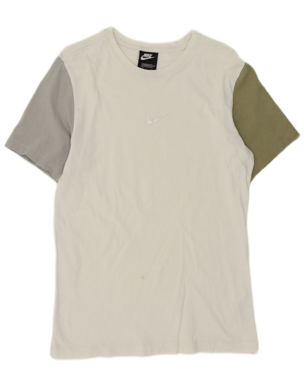 Nike Camiseta De Corte Estándar Para Hombre Camiseta Pequeña De Algodón Color Block Blanco Pequeño