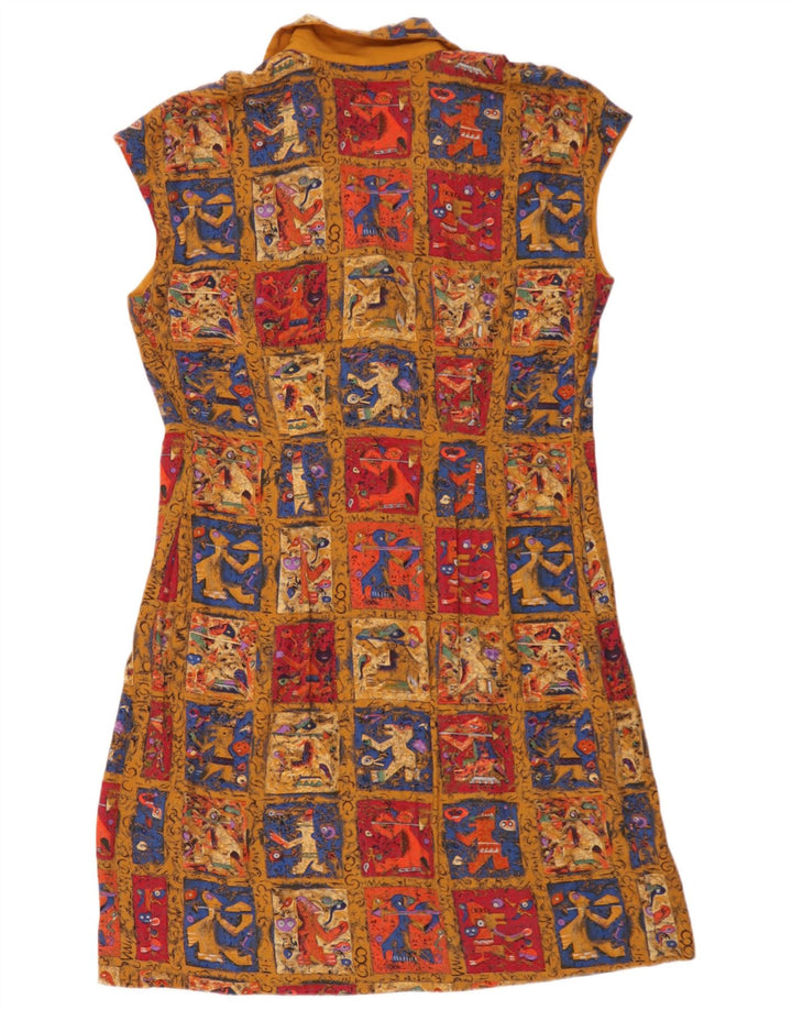 Vintage mujer cambio vestido Reino Unido 16 gran patchwork multicolor
