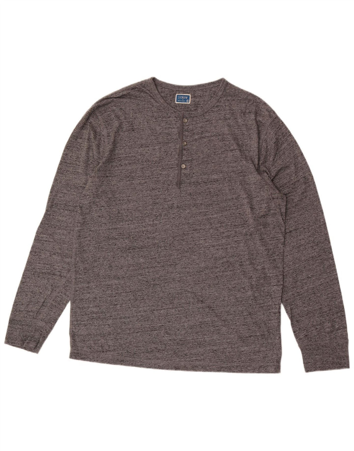 J. Crew Camiseta para hombre de manga larga XL de algodón moteado gris