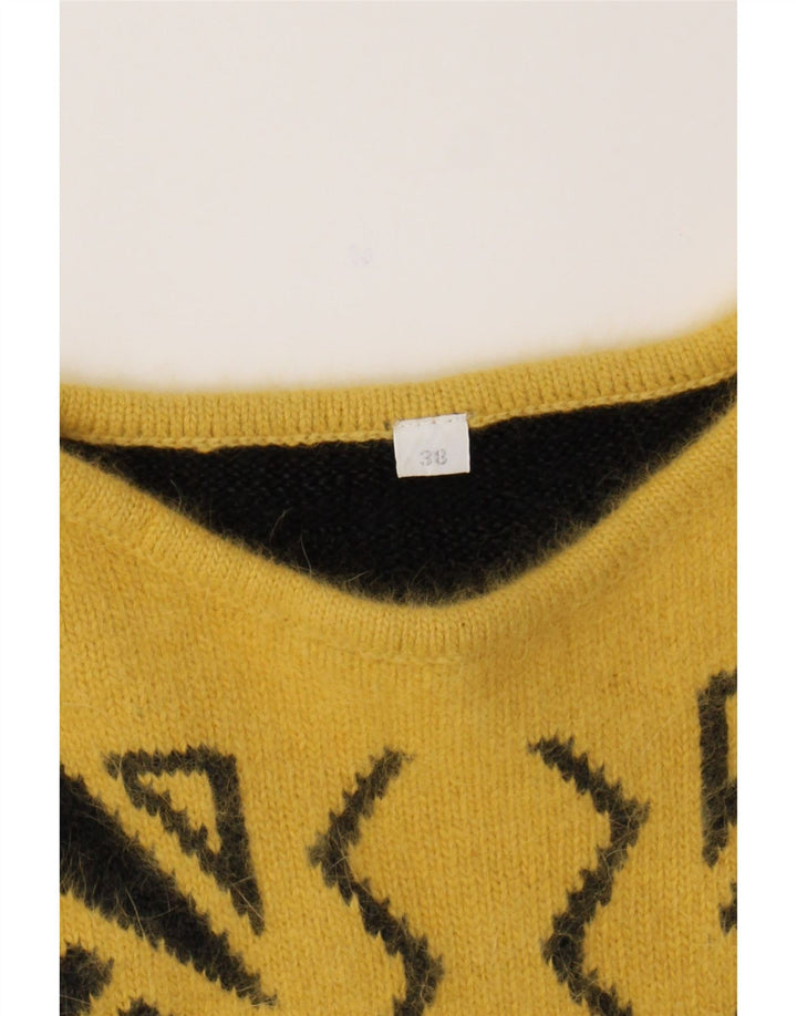 VINTAGE Womens Boat Neck Jumper Sweater EU 38 Medium Black Colourblock Vintage Vintage and Second-Hand Vintage from Messina Hembry 