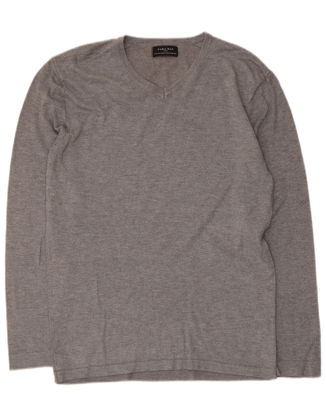Zara Hombre Jersey Con Cuello En V Jersey Small Viscosa Gris