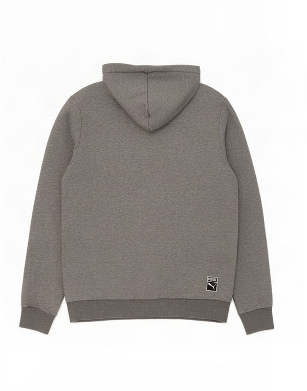 Puma Jersey con capucha gráfica para hombre de algodón moteado gris grande