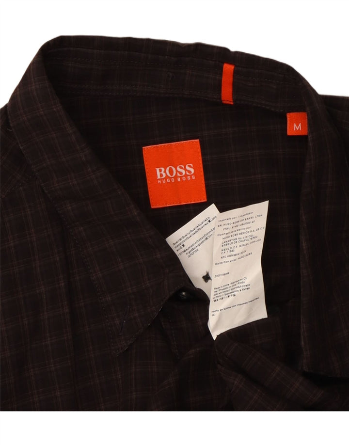 Camisa HUGO BOSS Hombre Algodón a cuadros marrón medio