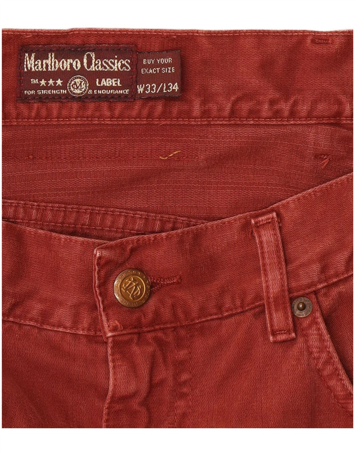 Marlboro Classics Jeans rectos para hombre W33 L34 Algodón rojo