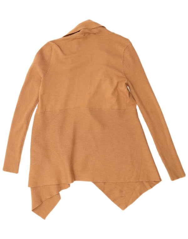 Zara Suéter tipo cárdigan abierto asimétrico para mujer UK 10 Small Brown Viscosa