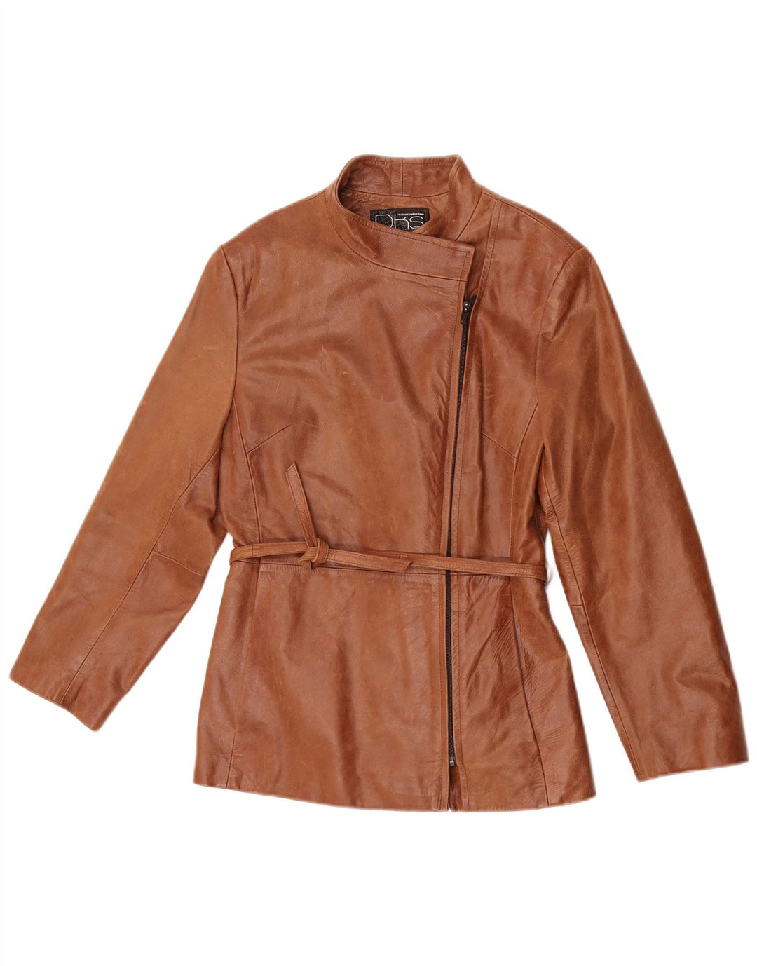 DKS France Chaqueta de cuero para mujer US 4 Pequeño cuero marrón