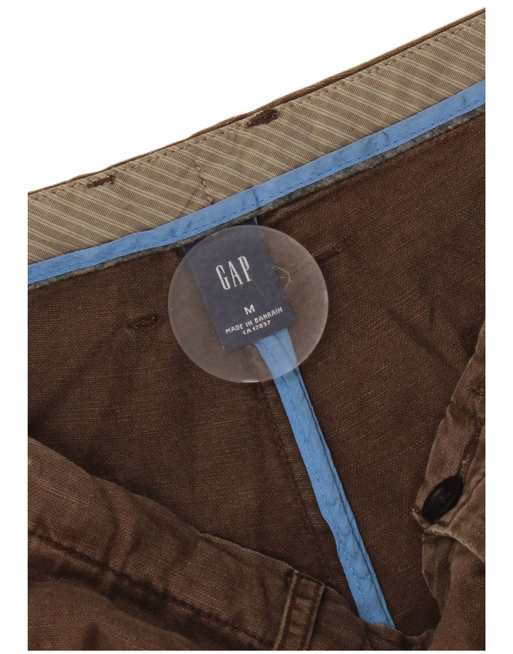 Gap Bermudas de corte holgado regular para hombre tamaño mediano W32 lino marrón