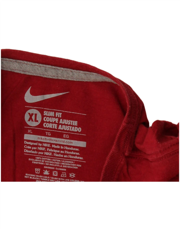NIKE Camiseta Slim Fit Graphic para Mujer UK 40 XL Algodón Rojo