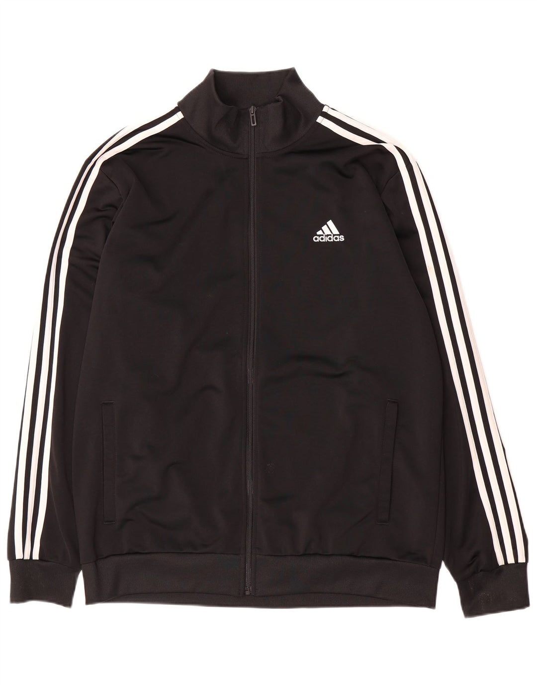Adidas Hombre Chándal Top Chaqueta Grande Negro Poliéster Deportes