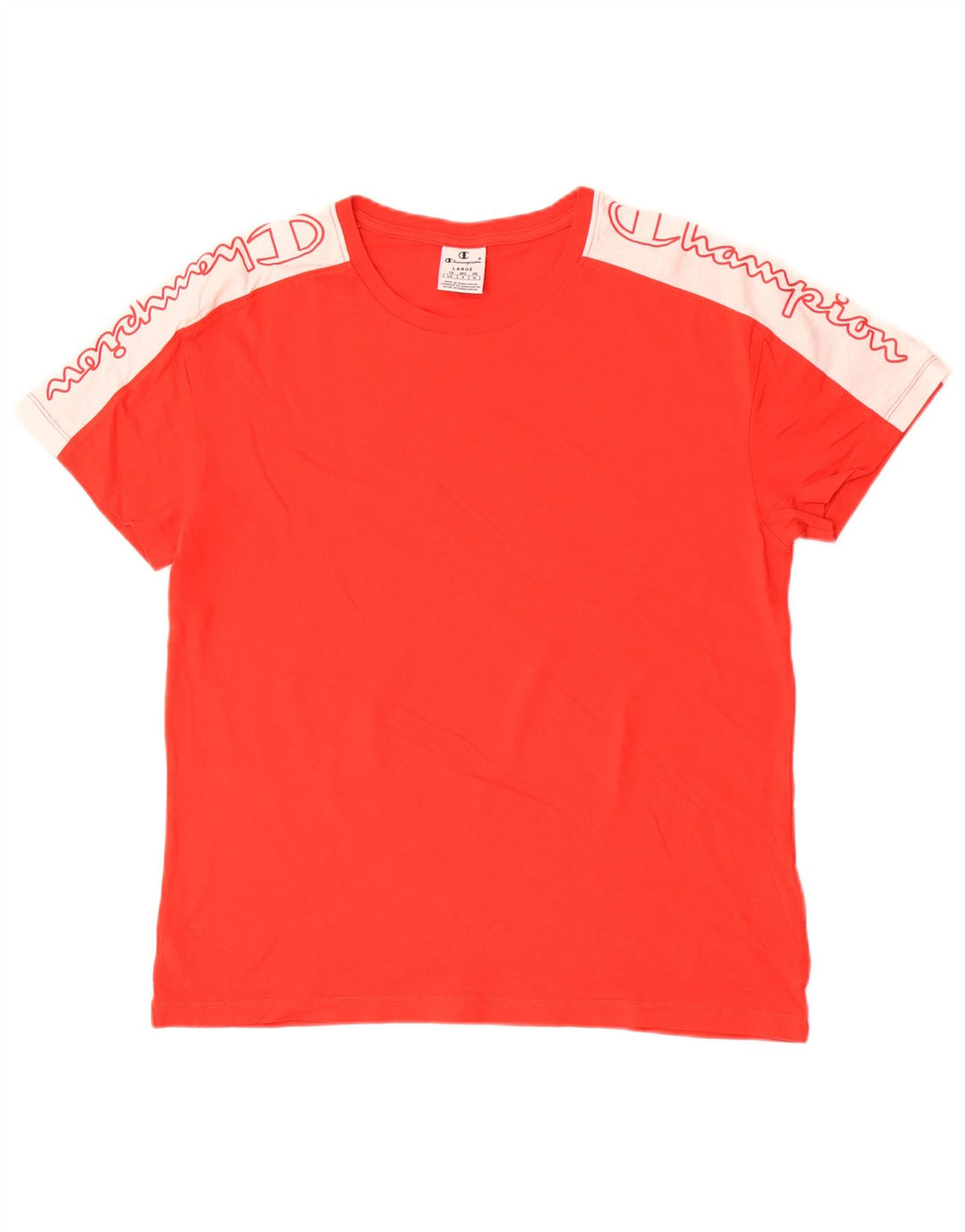 Champion Camiseta gráfica para hombre Top grande rojo color block