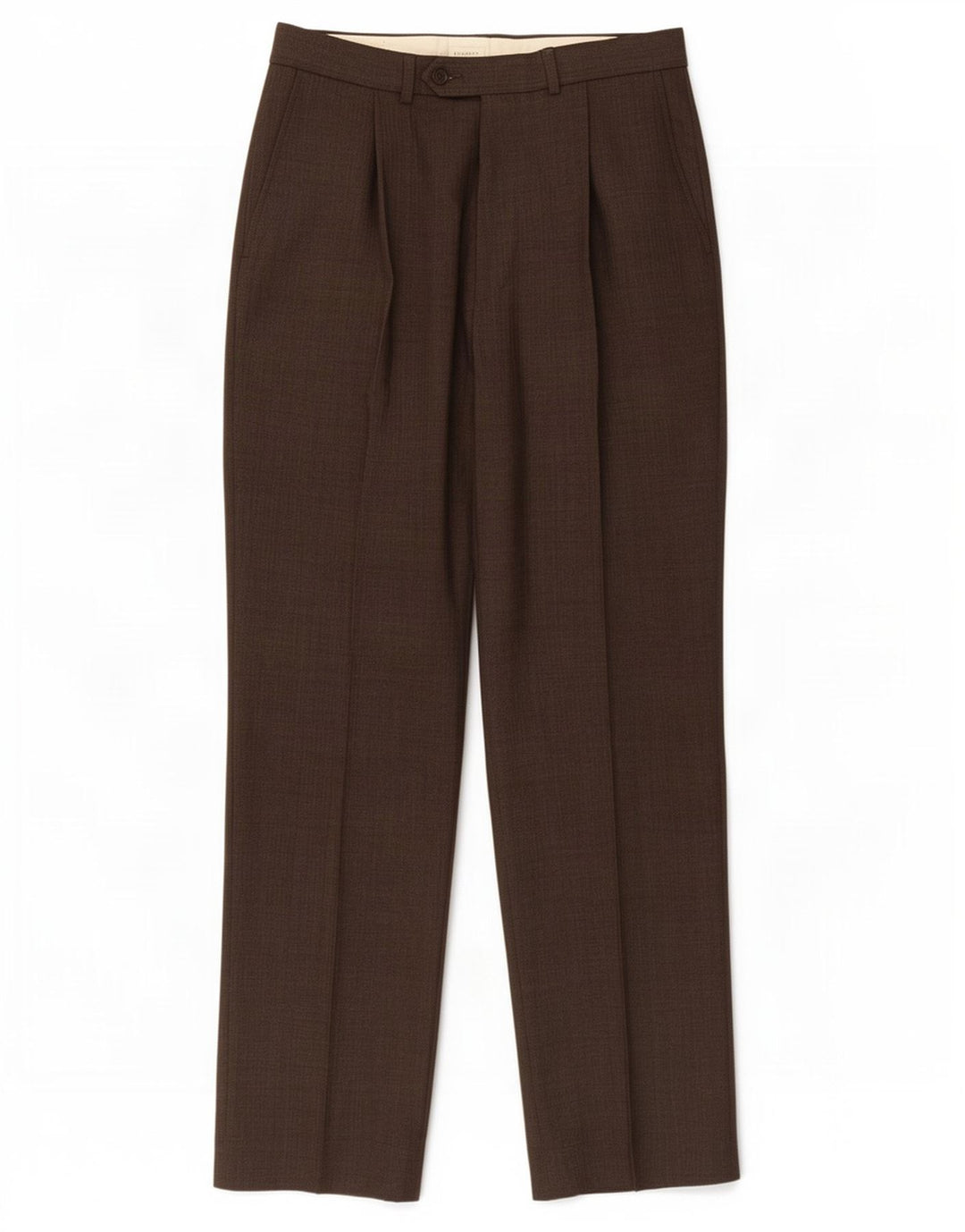 Marks & Spencer Pantalón de traje con pinzas para hombre W32 L31 Poliéster marrón