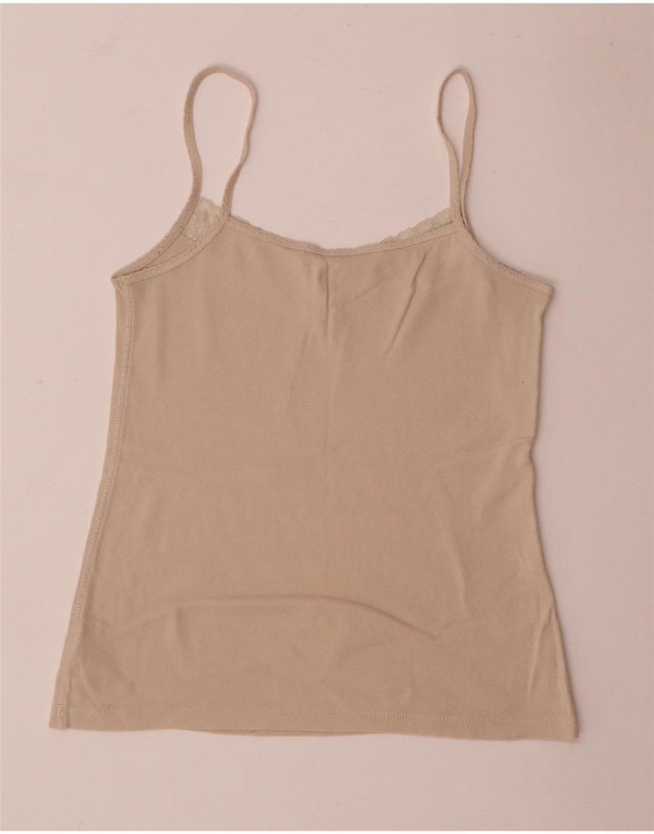 Tommy Hilfiger Cami Top para Mujer UK 12 Algodón Beige Medio