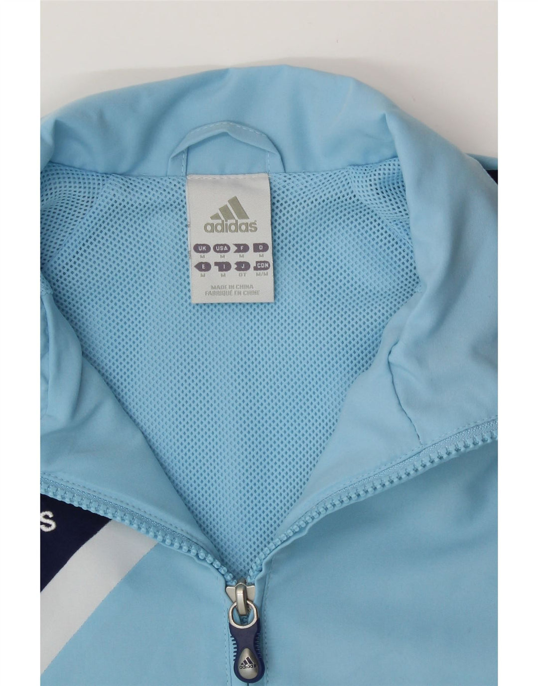 ADIDAS Hombre Chándal Top Chaqueta Azul Medio Colorblock Poliéster