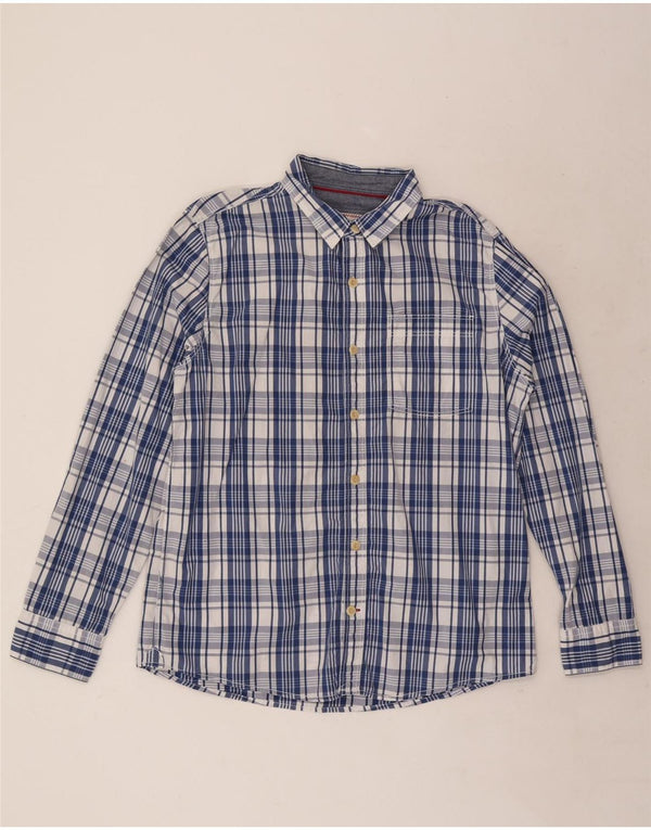 Camisa de hombre Fat Face de algodón con cuadros azules grandes