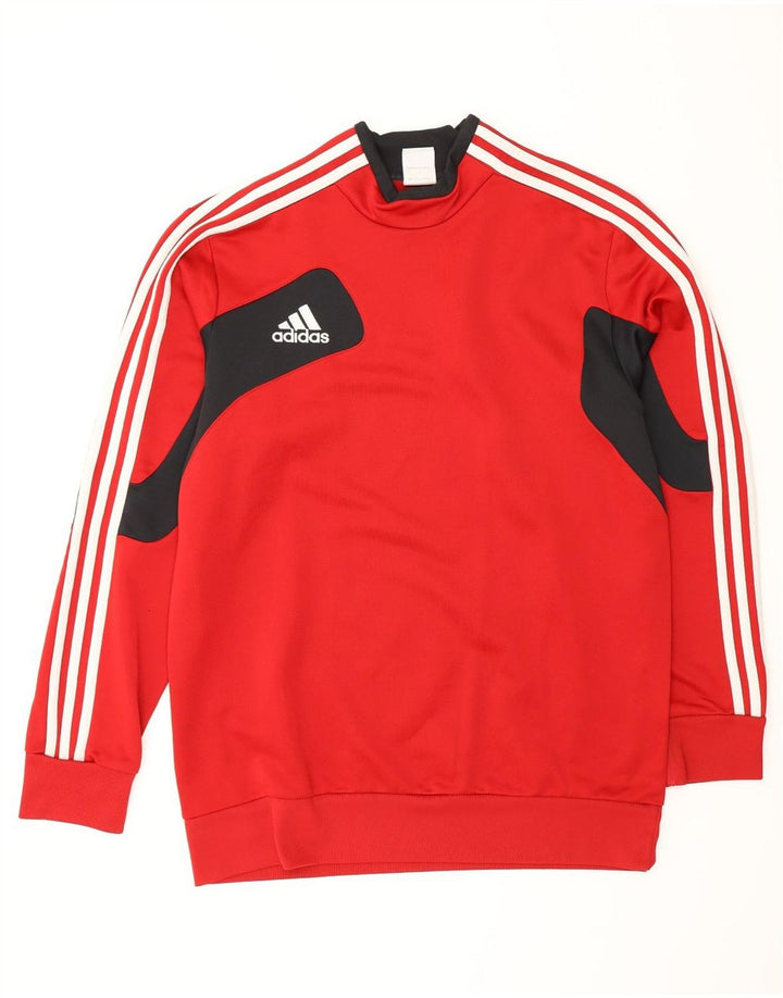 Adidas Sudadera para hombre Jumper UK 42/44 Large Rojo Colorblock Poliéster