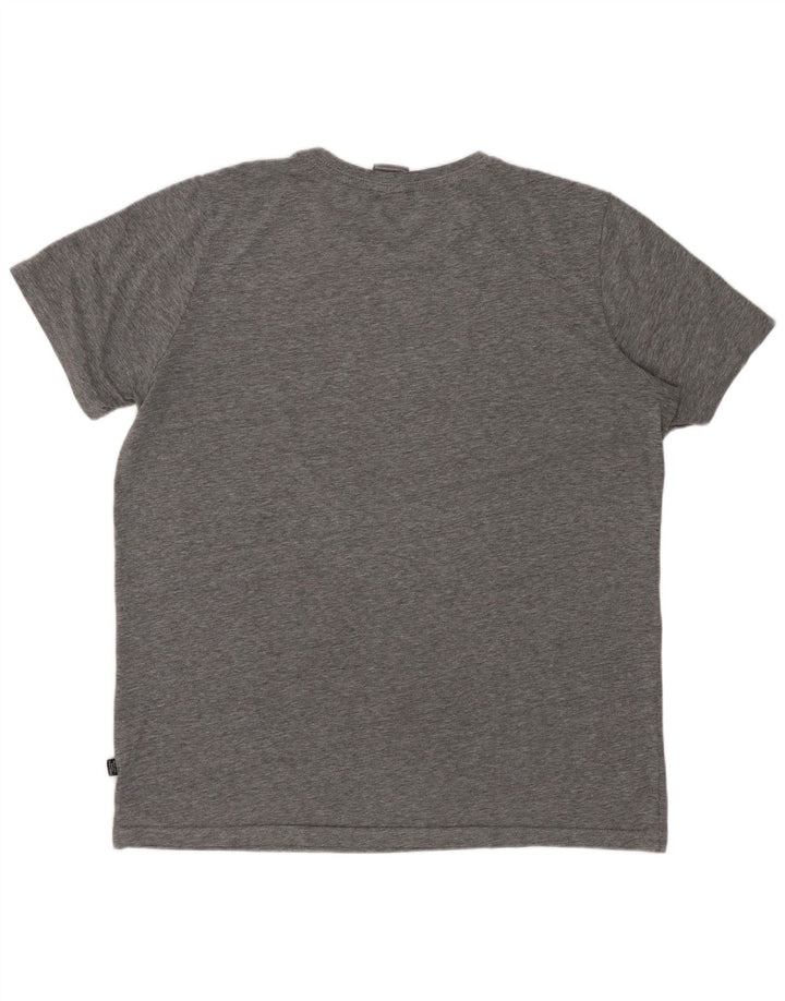 PUMA Camiseta gráfica para hombre Top de algodón moteado gris medio