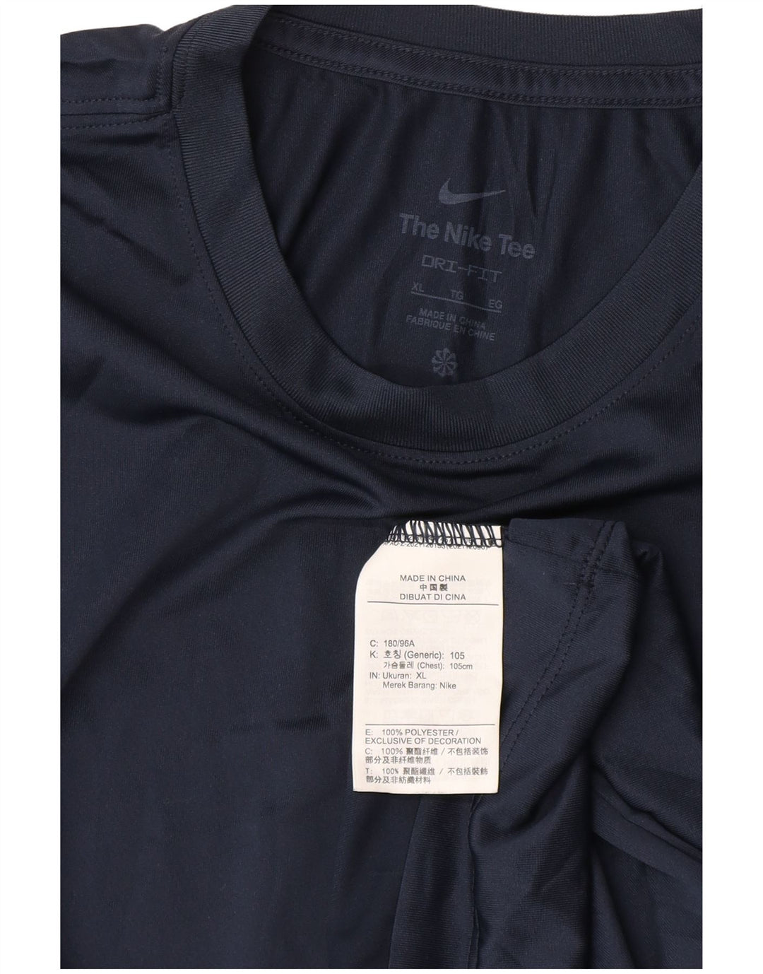 Camiseta Nike Dri Fit para hombre Top XL Poliéster azul marino