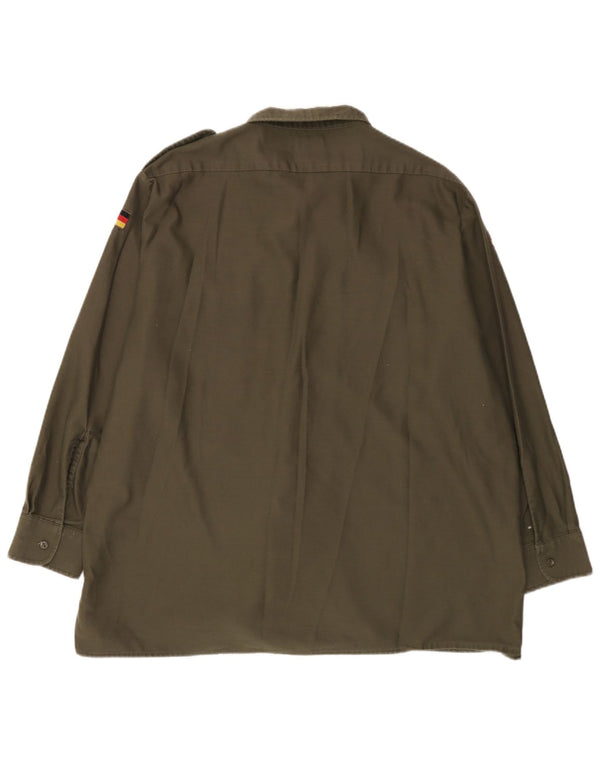 Camisa militar vintage para hombre 2XL Algodón caqui