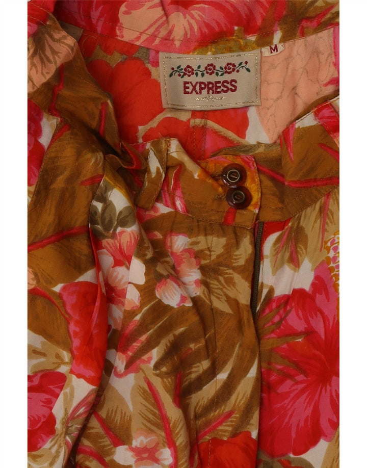 Express Pantalones cortos casuales de cintura alta para mujer medianos W26 multicolor floral