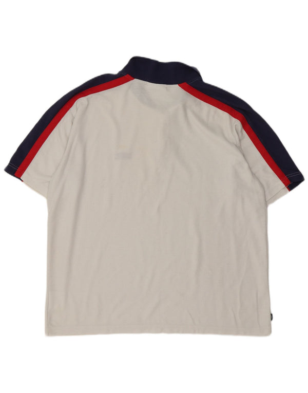 Polo Umbro Hombre UK 44/46 XL Blanco Colorblock