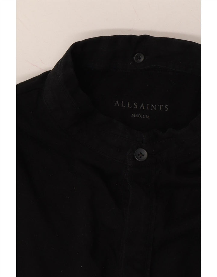 ALL SAINTS Mens Polo Shirt Medium Black Cotton Vintage All Saints and Second-Hand All Saints from Messina Hembry 