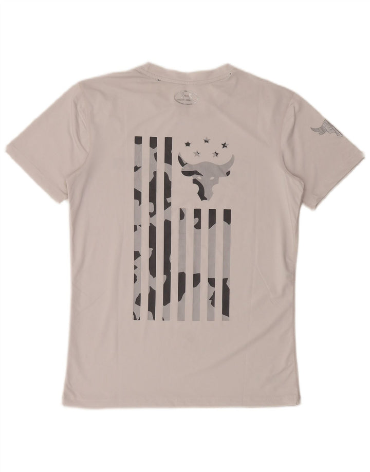 Under Armour Camiseta con gráfico Heat Gear para hombre, parte superior mediana de poliéster blanco