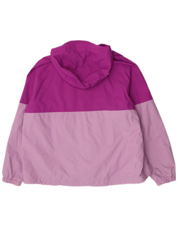 Chaqueta impermeable con capucha para mujer The North Face UK 40 2XL Nylon color block morado