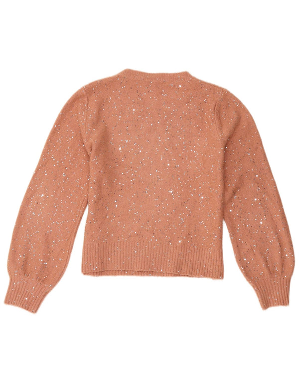 Oasis Suéter tipo jersey con cuello barco para mujer UK 10 Small Pink Moteado Acrílico