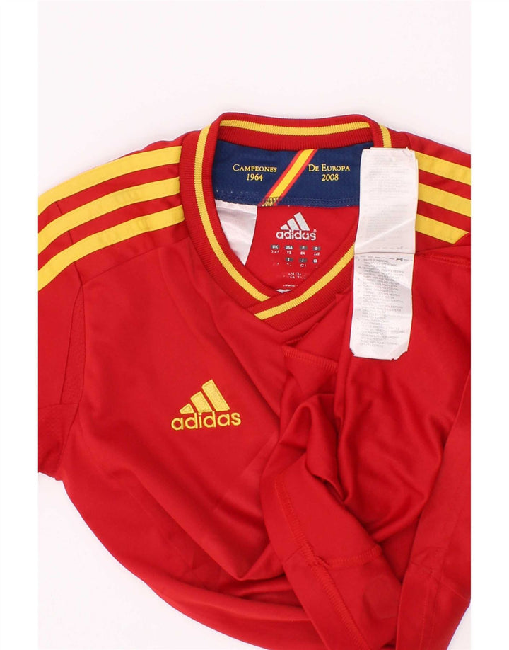 Adidas Chicos Climacool Camiseta Top 7-8 Años Rojo Rayas Poliéster