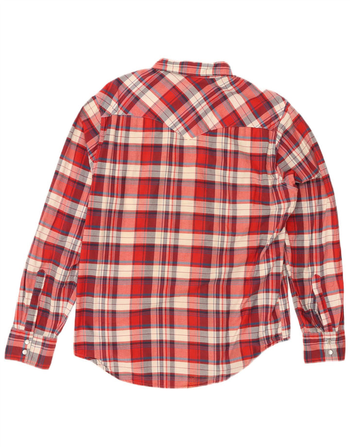 LEVI'S Camisa de franela para hombre de algodón a cuadros rojos grandes