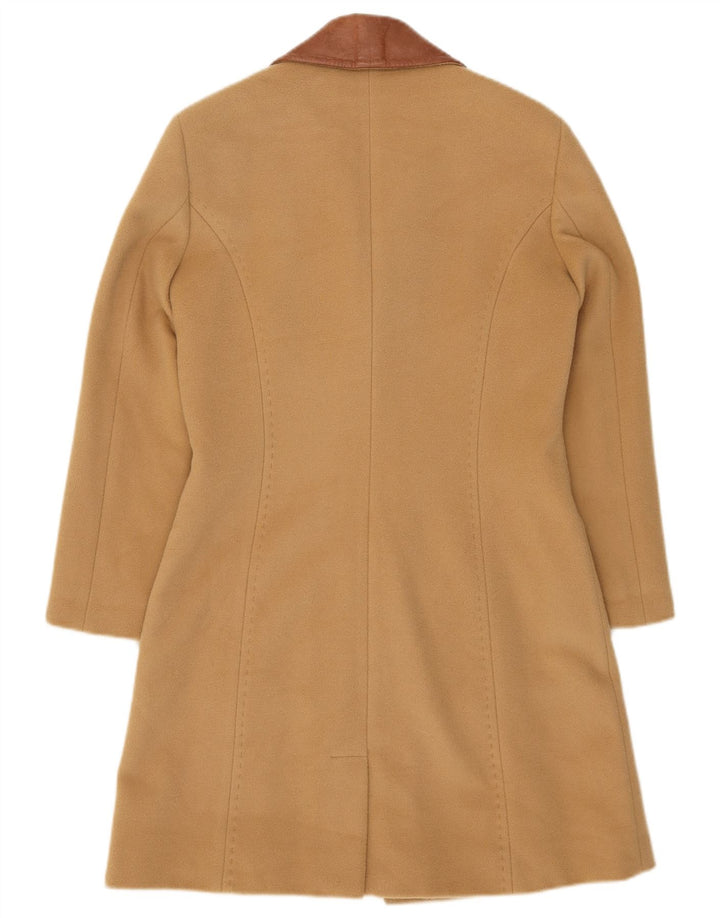 Vintage mujer abrigo Reino Unido 8 pequeño bloque de color beige