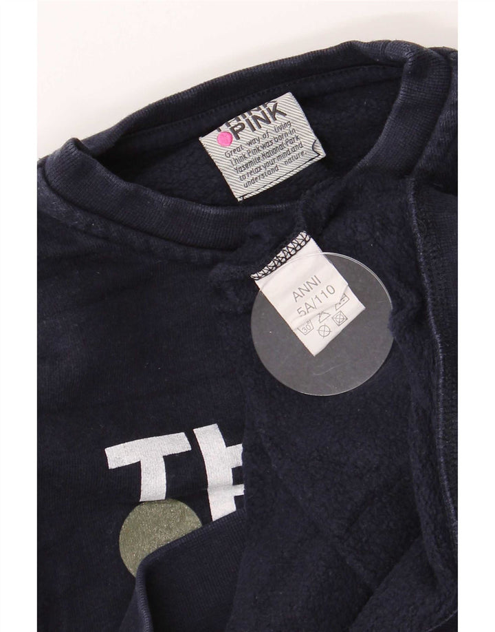 Think Pink Sudadera de corte regular con gráfico para niños 4-5 años Azul marino