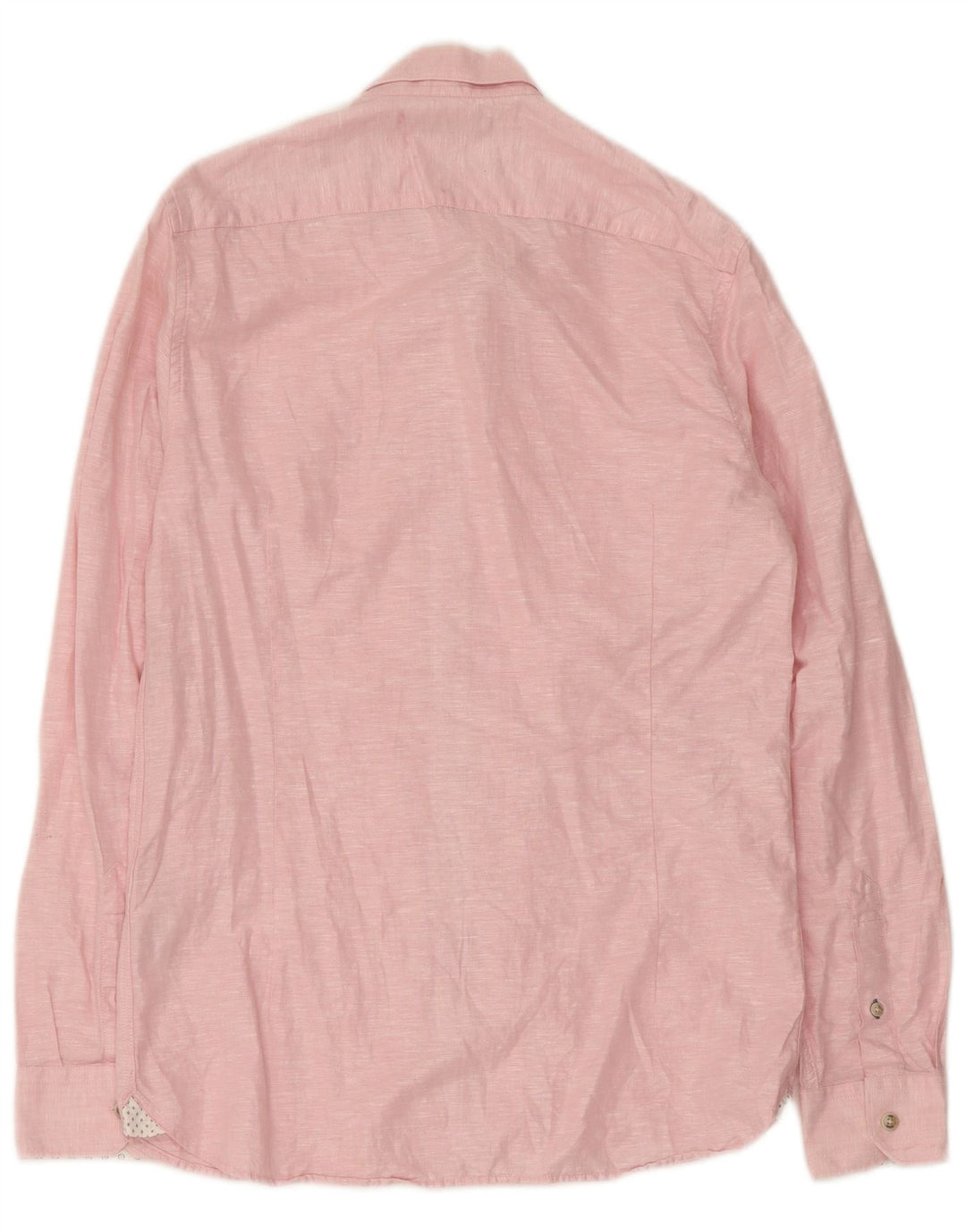 Ted Baker Camisa para hombre Talla 2 Pequeña Lino rosa