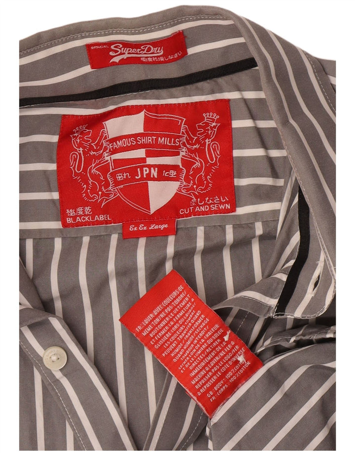 Camisa Superdry para hombre 2XL Algodón gris a rayas