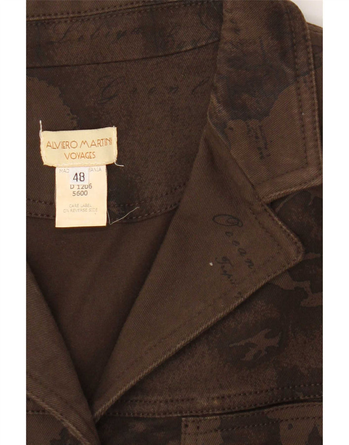 ALVIERO MARTINI Chaqueta vaquera gráfica para mujer IT 48 Algodón marrón grande
