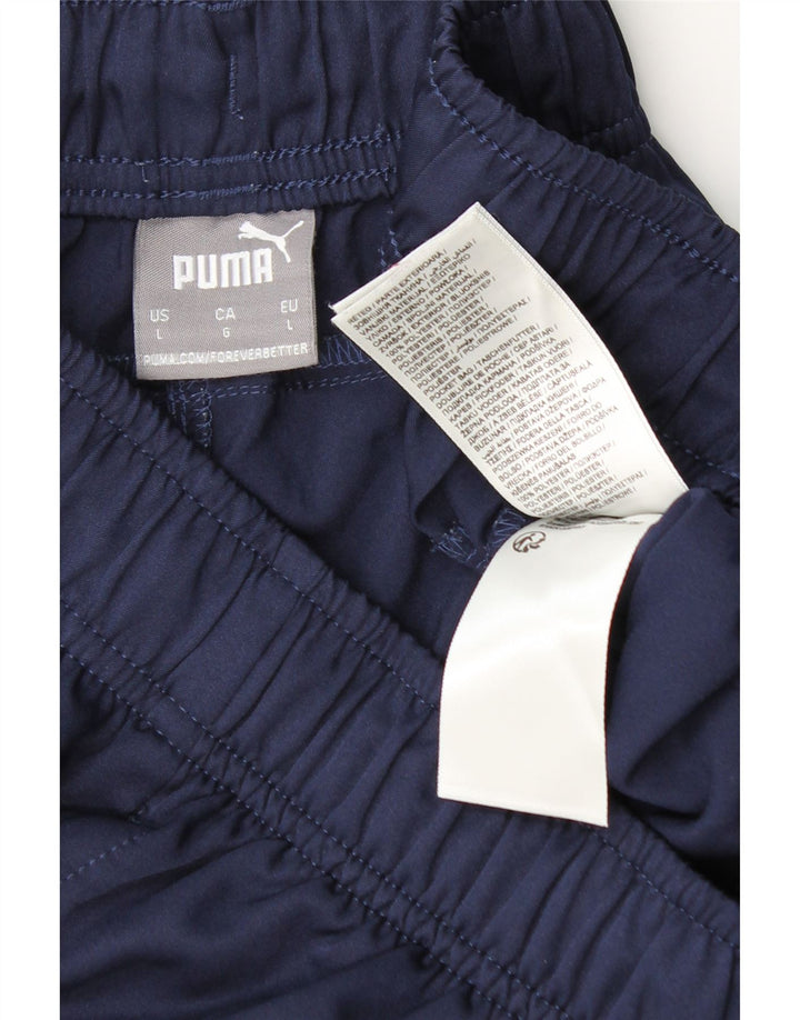 Puma Pantalones cortos deportivos para hombre grande poliéster azul marino