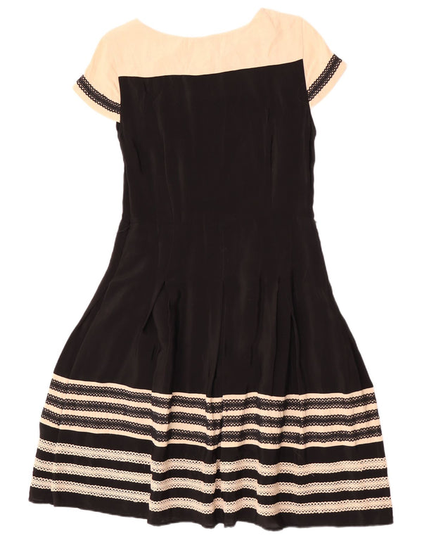 Monsoon Vestido acampanado para mujer, talla 42, viscosa color negro mediano