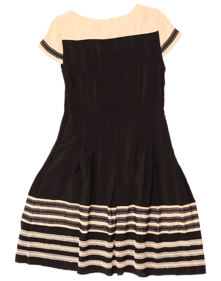 Monsoon Vestido acampanado para mujer, talla 42, viscosa color negro mediano